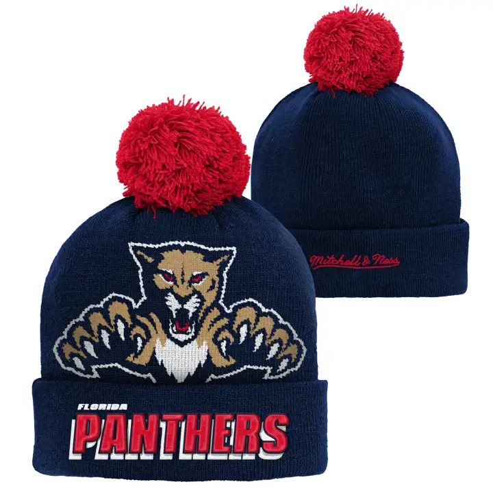 Bonnet Pompon Enfant NHL Core Florida Panthers Bleu Marine