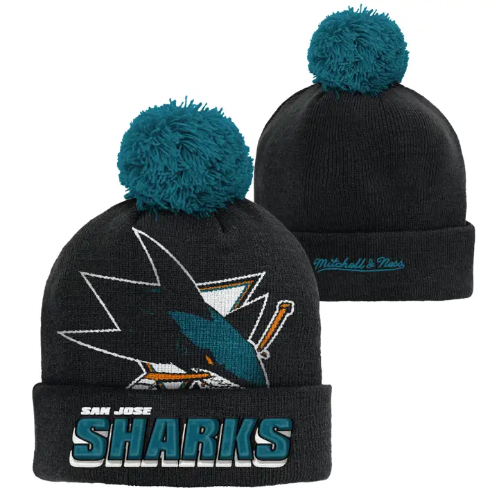 San Jose Sharks LNH MN JEUNE BONNET À POMPON NOIR