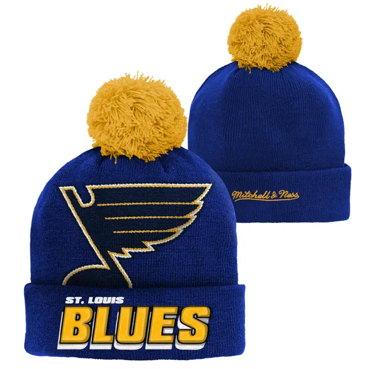 St. Louis Blues LNH MN JEUNESSE CORE BONNET À POMPON Bleu