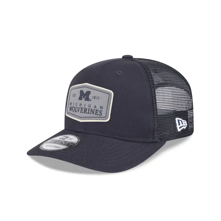 Casquette de camionneur Michigan Wolverines NCAA, écusson gris et bleu marine
