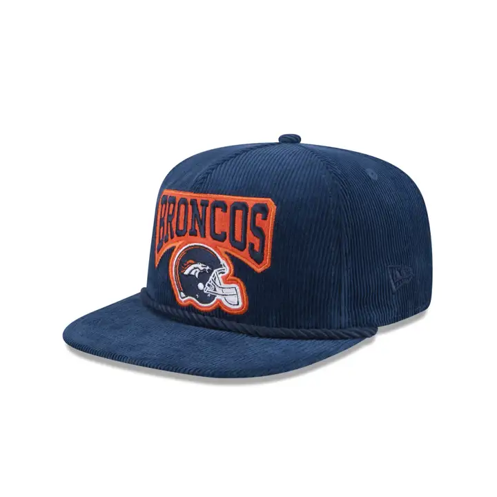 Casquette de golf rétro DENVER BRONCOS NFL en velours côtelé bleu marine