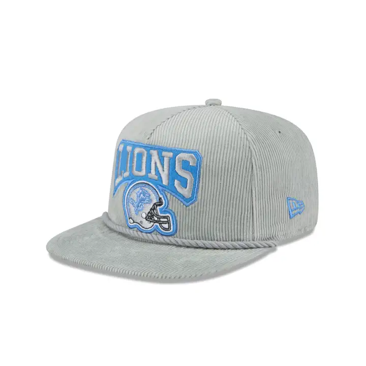 DETROIT LIONS NFL Casquette de golf rétro en velours côtelé gris