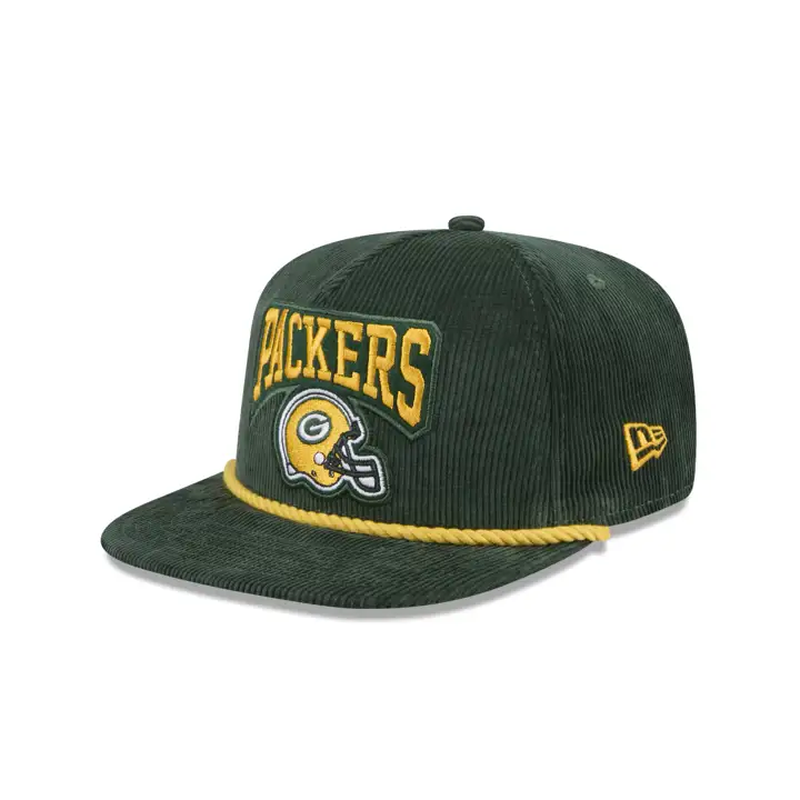 GREEN BAY PACKERS Casquette de golf en velours côtelé rétro NFL vert foncé