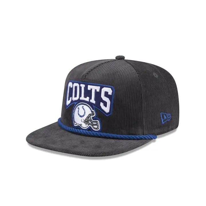 Casquette Golfer rétro INDIANAPOLIS COLTS NFL en velours côtelé anthracite