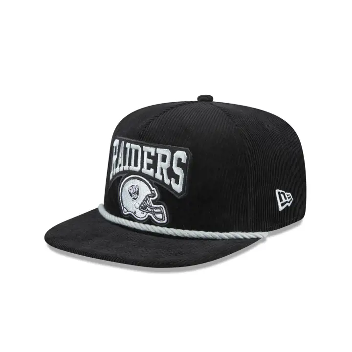 LAS VEGAS RAIDERS NFL Casquette rétro en velours côtelé golfeur noire