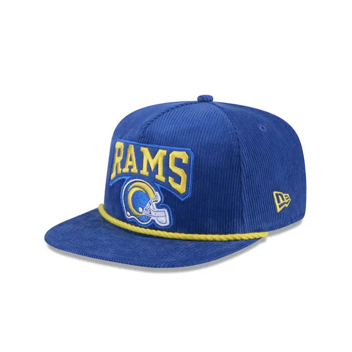 Casquette de Golf Rétro en Velours Côtelé Bleu - LOS ANGELES RAMS NFL