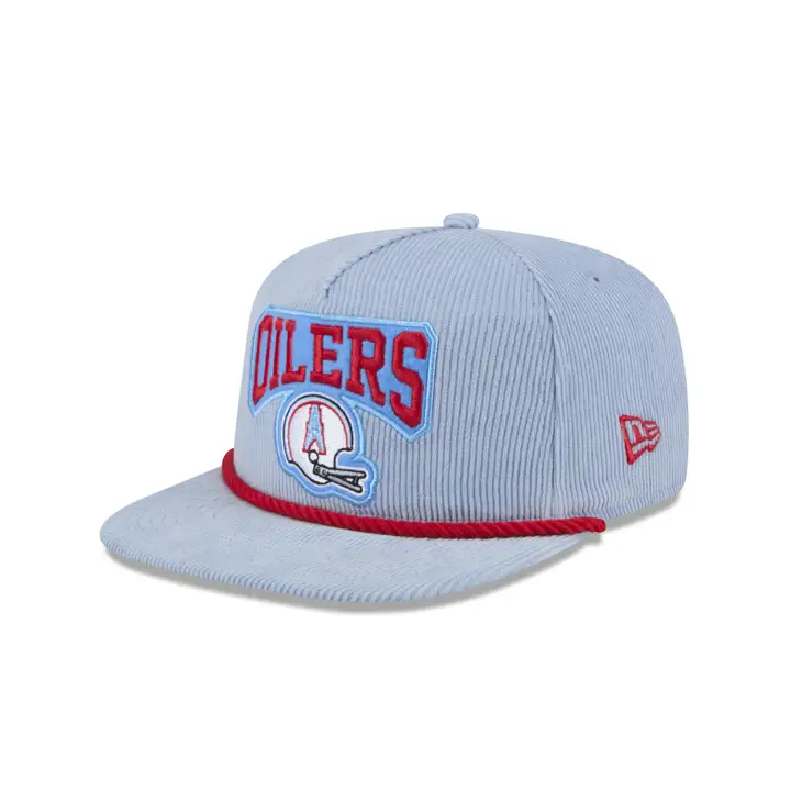 Casquette de golf rétro Oilers NFL en velours côtelé bleu