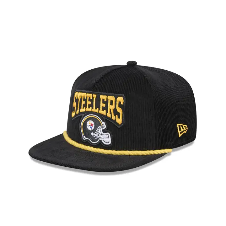 PITTSBURGH STEELERS NFL Casquette rétro en velours côtelé de golfeur noire