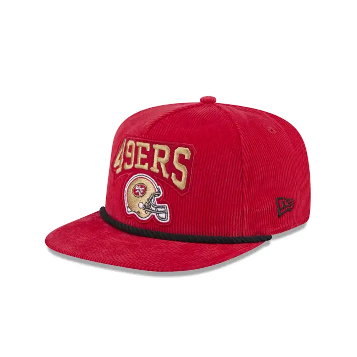 Casquette de golf rétro en velours côtelé rouge NFL San Francisco 49ers