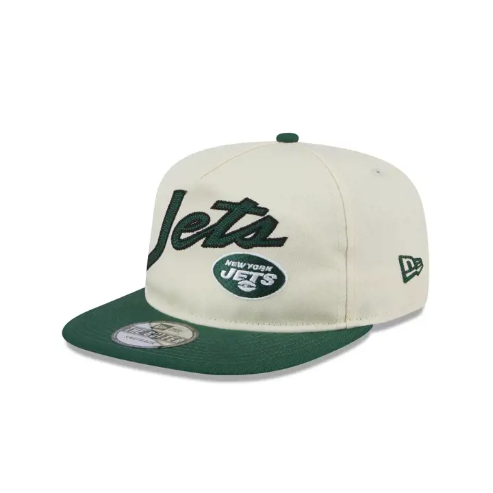 NEW YORK JETS NFL Casquette Golfer Script Rétro Crème