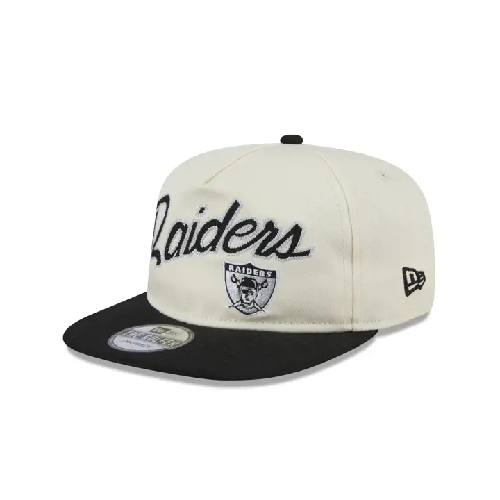 OAKLAND RAIDERS NFL Rétro Script Golfer Crème Historique