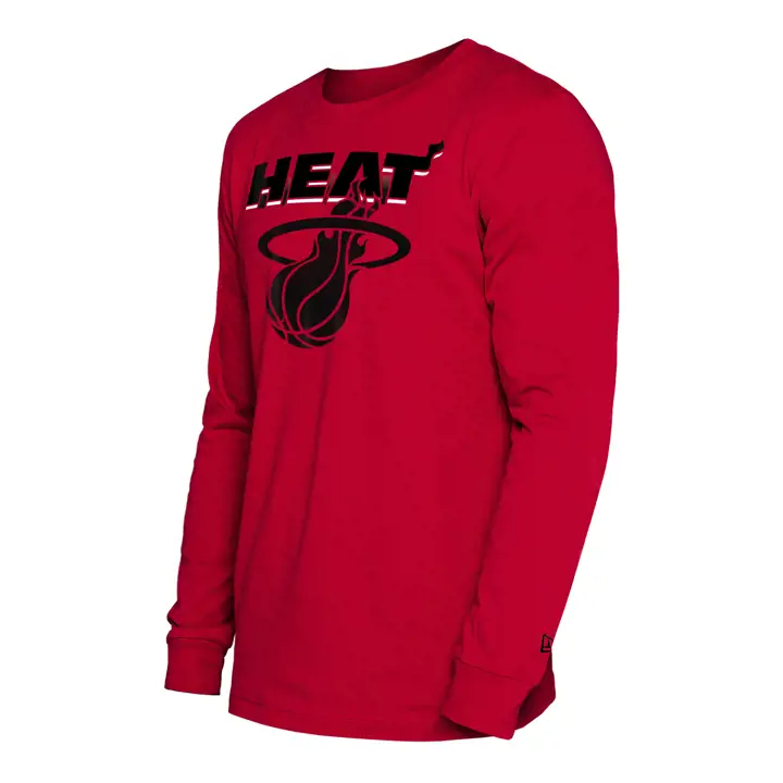 T-shirt à manches longues Miami Heat NBA City Edition Baseline Rouge/Noir