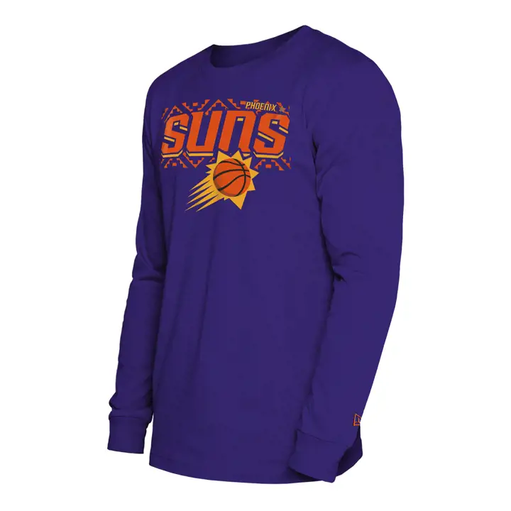 Phoenix Suns NBA City Edition Baseline T-Shirt Manches Longues VIO/ORA