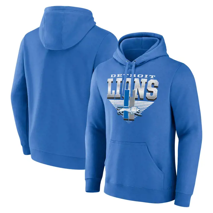 Sweat à capuche en molleton de coton chromé géométrique Detroit Lions B