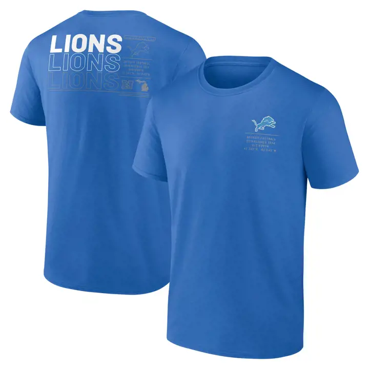 T-shirt à manches courtes en coton Fanatics Detroit Lions Repeat Stats