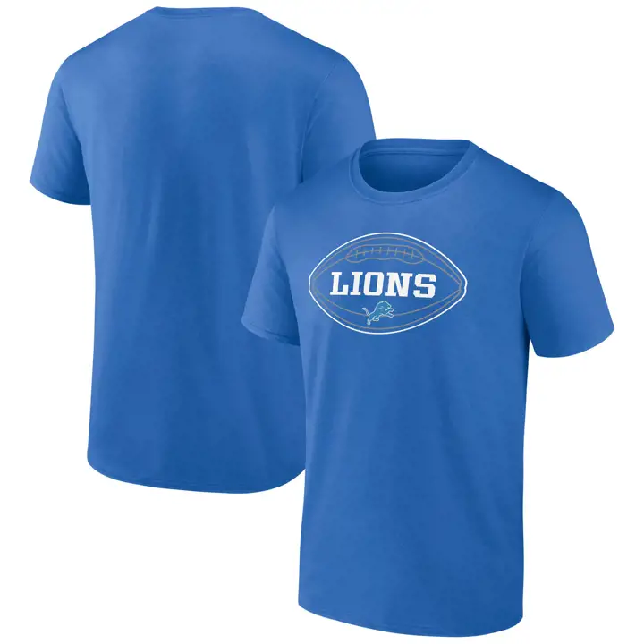 T-shirt à manches courtes en coton Fanatics Detroit Lions BLEU