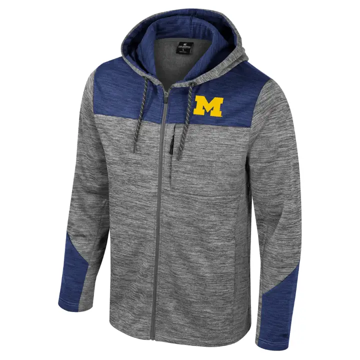 Michigan Wolverines NCAA DOZER FZ FLEECE HOODIE GRY