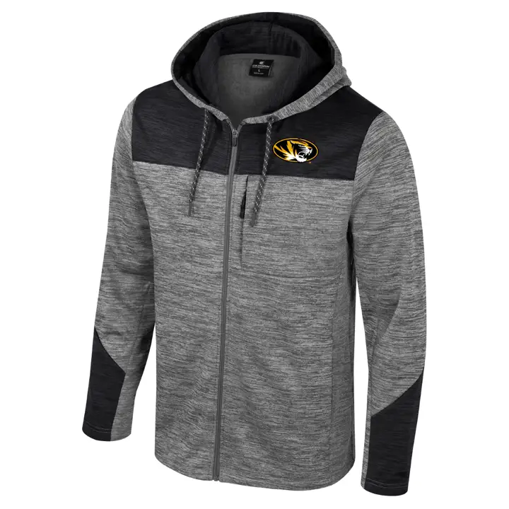 Missouri Tigers NCAA DOZER FZ FLEECE HOODIE GRY