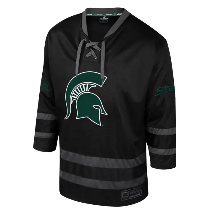Maillot de hockey sur glace des Spartans de Michigan State NCAA NOIR