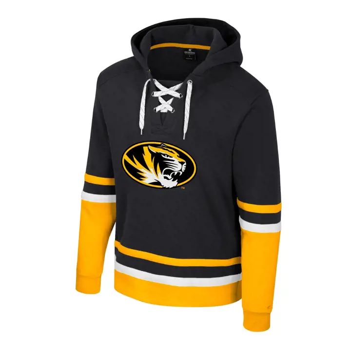 Missouri Tigers NCAA RINGING LACE UP FLEECE HOODIE BLK