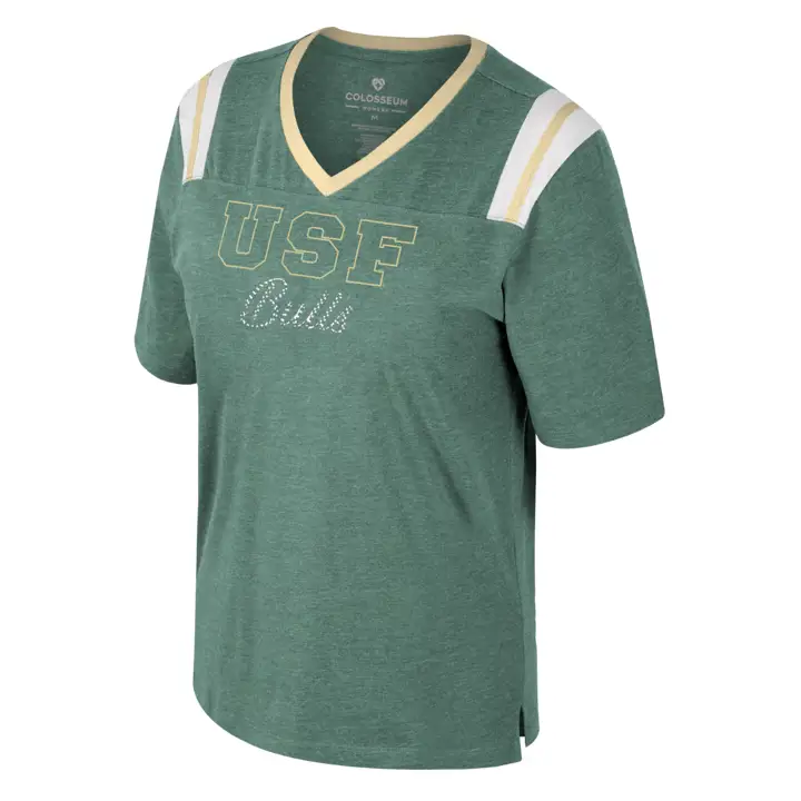 T-SHIRT FEMME NCAA LOVEMORE COL EN V GRN South Florida Bulls