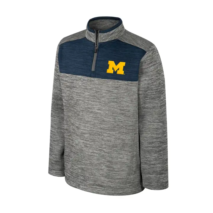 Michigan Wolverines NCAA JEUNESSE RYLOS 1/4 ZIP GRIS