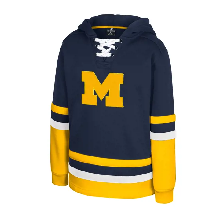 Michigan Wolverines NCAA JEUNE CHANDAIL À CAPUCHE EN LACET GUNSTAR Marine