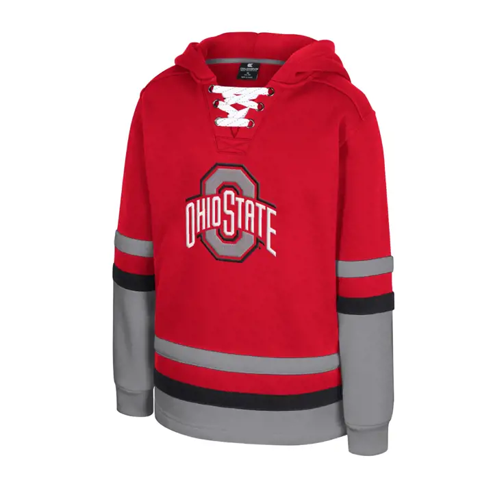 Ohio State Buckeyes NCAA SWEAT-SHIRT À CAPUCHE ENFANT GUNSTAR LACETS Rouge