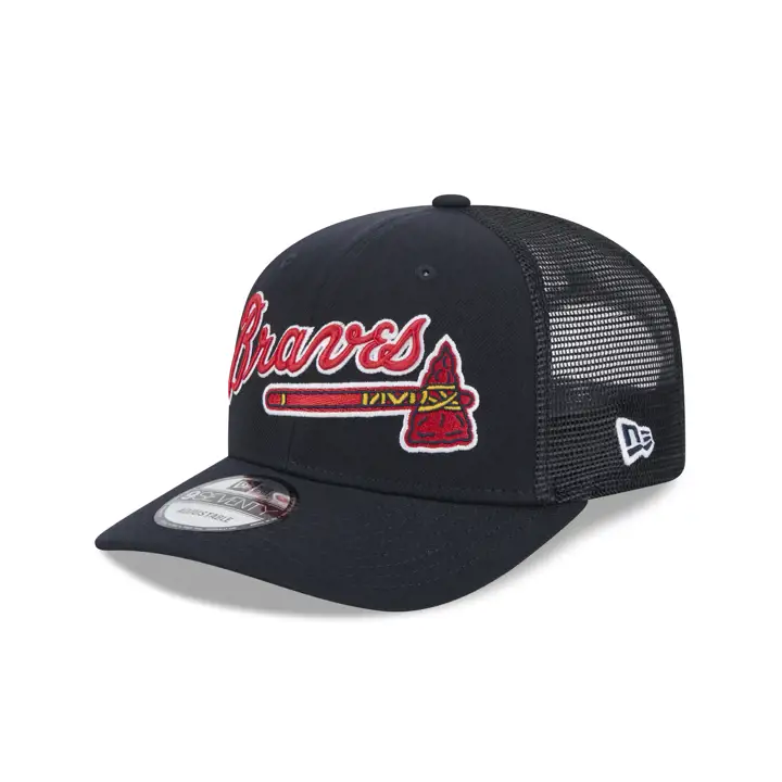 CASQUETTE TRUCKER NEW ERA SCRIPT 9SEVENTY ATLANTA BRAVES MLB MARINE