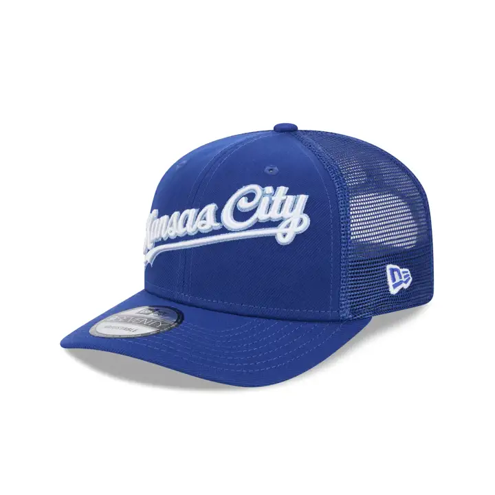 KANSAS CITY ROYALS MLB NEW ERA SCRIPT 9SEVENTY TRUCKER RBL