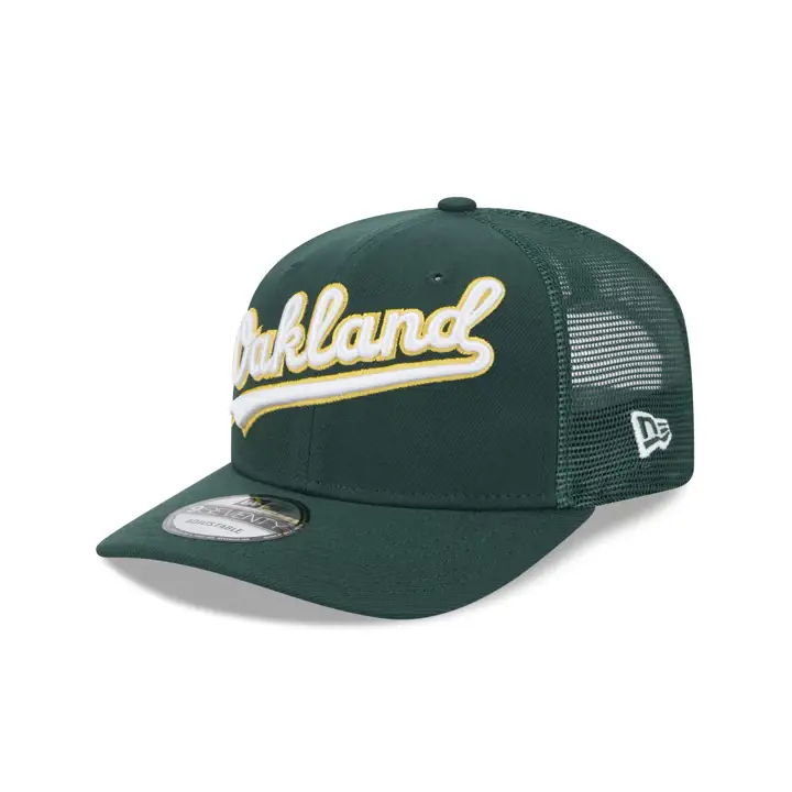 OAKLAND ATHLETICS MLB NEW ERA SCRIPT 9SEVENTY TRUCKER GRN