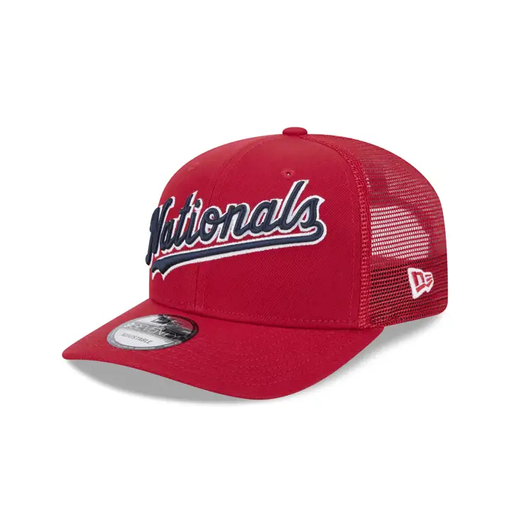 WASHINGTON NATIONALS MLB NEW ERA SCRIPT 9SEVENTY TRUCKER ROUGE