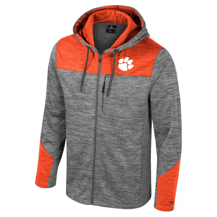 Clemson Tigers NCAA DOZER FZ FLEECE HOODIE Gris