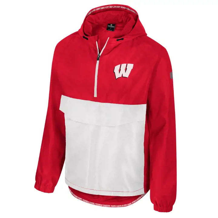 Wisconsin Badgers NCAA RELOADED 1/2 ZIP ANORAK JACKET Red