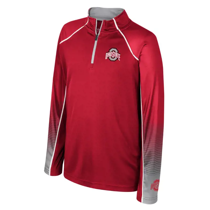 Ohio State Buckeyes NCAA Jeune Armada 1/4 Zip Rouge