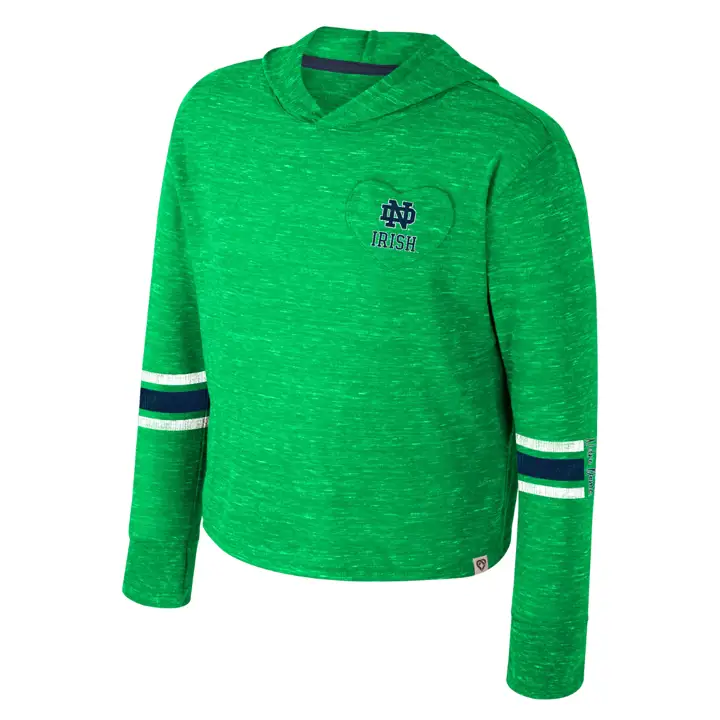 T-shirt à capuche pour fille NCAA Notre Dame Fighting Irish Fleet Na