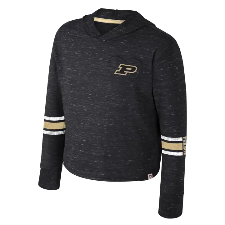 Purdue Boilermakers NCAA Fille T-Shirt à Capuche Fleet Noir