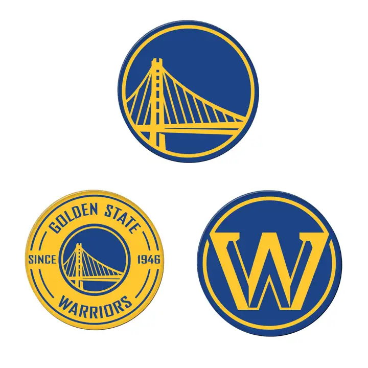 Lot de 3 aimants logo des Golden State Warriors AST