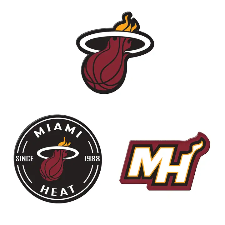 Miami Heat – Lot de 3 magnets logo de l'équipe, assortis