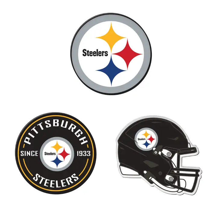 Pittsburgh Steelers Lot de 3 aimants à logo d'équipe AST