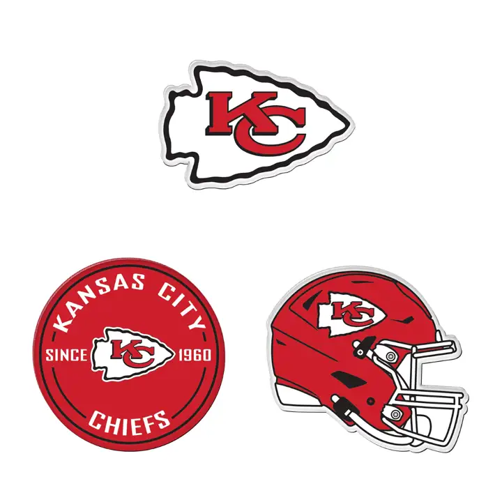 Kansas City Chiefs Lot de 3 aimants à logo de l'équipe AST