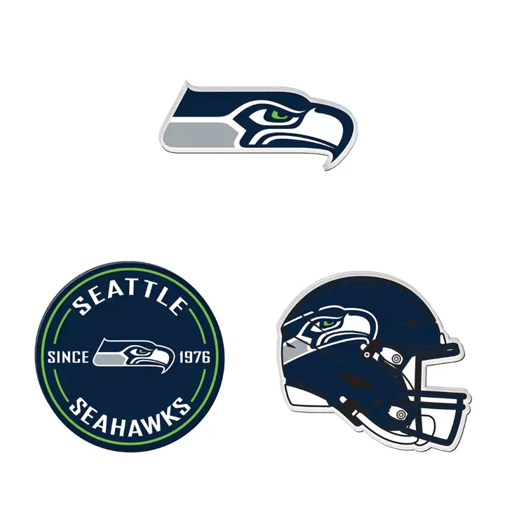 Lot de 3 aimants à logo d'équipe Seattle Seahawks AST