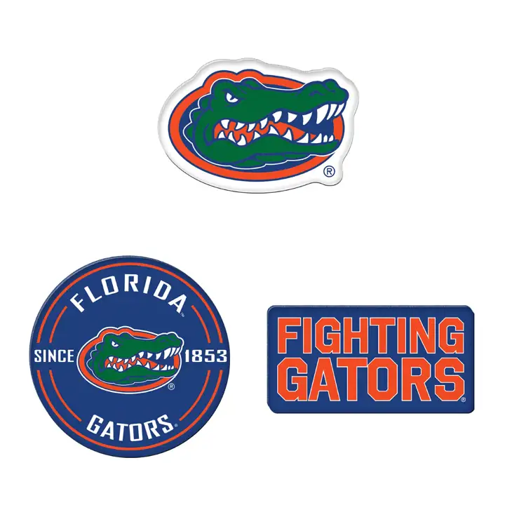 Magnets Florida Gators 3 pièces en forme de logo de l'équipe ASSORTIS