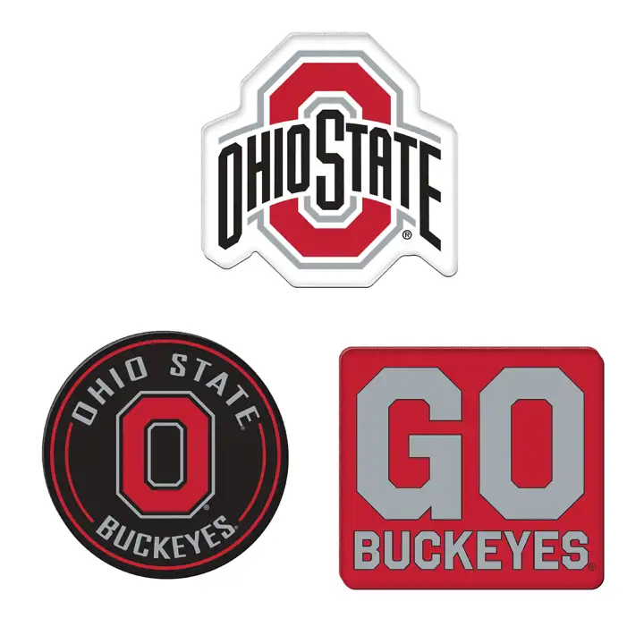 Lot de 3 aimants en acrylique Ohio State Buckeyes