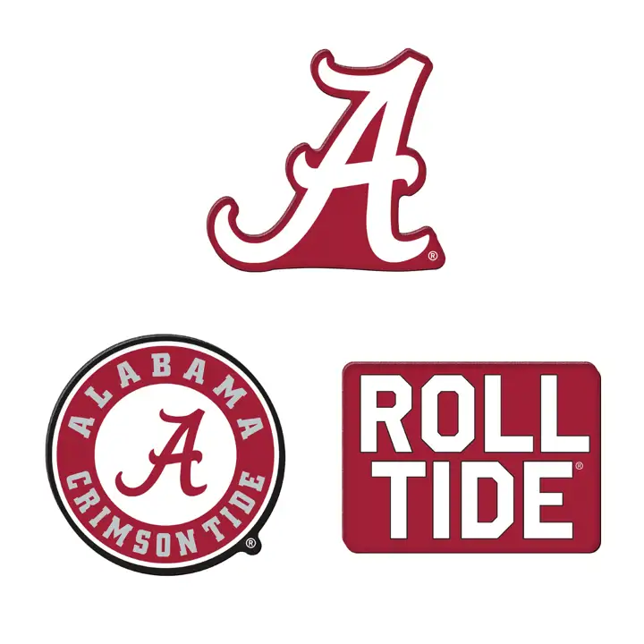 Lot de 3 aimants à logo de l'équipe Alabama Crimson Tide AST