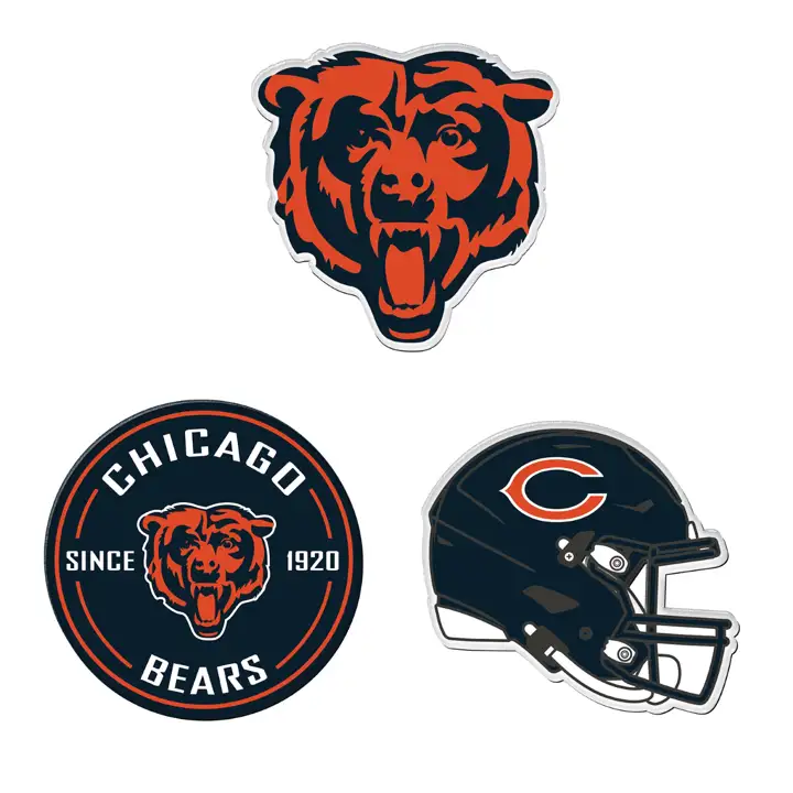 Chicago Bears 3pk Team Logo Magnets AST