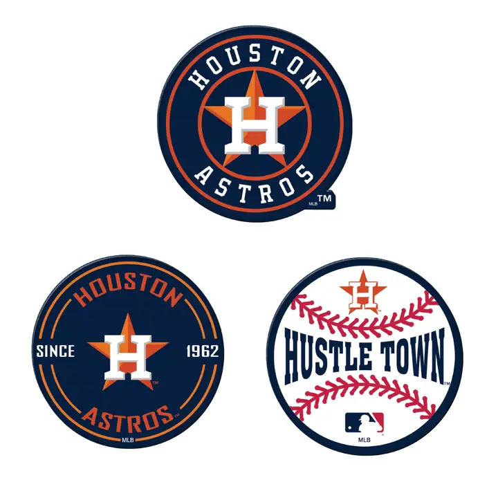 Houston Astros Lot de 3 aimants à logo d'équipe AST