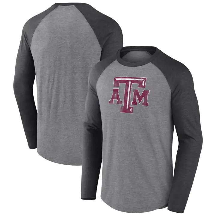 T-shirt manches longues raglan NCAA Texas A&M Aggies gris