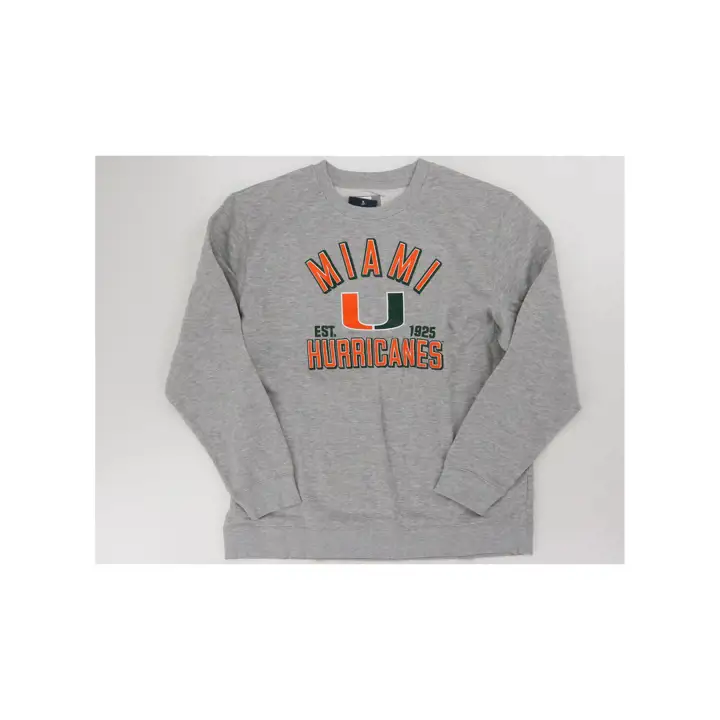 Molleton ras du cou NCAA Miami Hurricanes gry