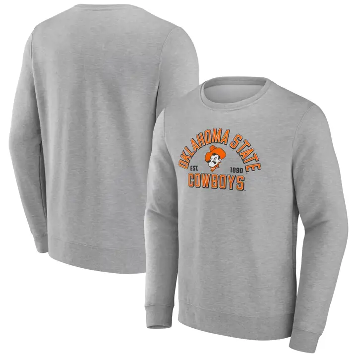 Sweat molletonné ras-du-cou NCAA Oklahoma State Cowboys gris
